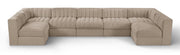 Rummi - Velvet Performance Fabric Upholstered 7 Piece Modular Sectional (With 2 Corner Chairs)