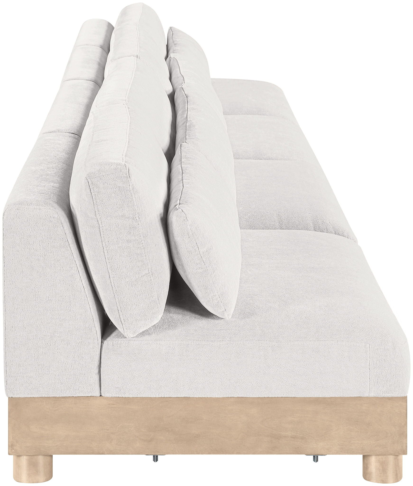 Turin - Chenille Fabric Upholstered Modular Sectional - White