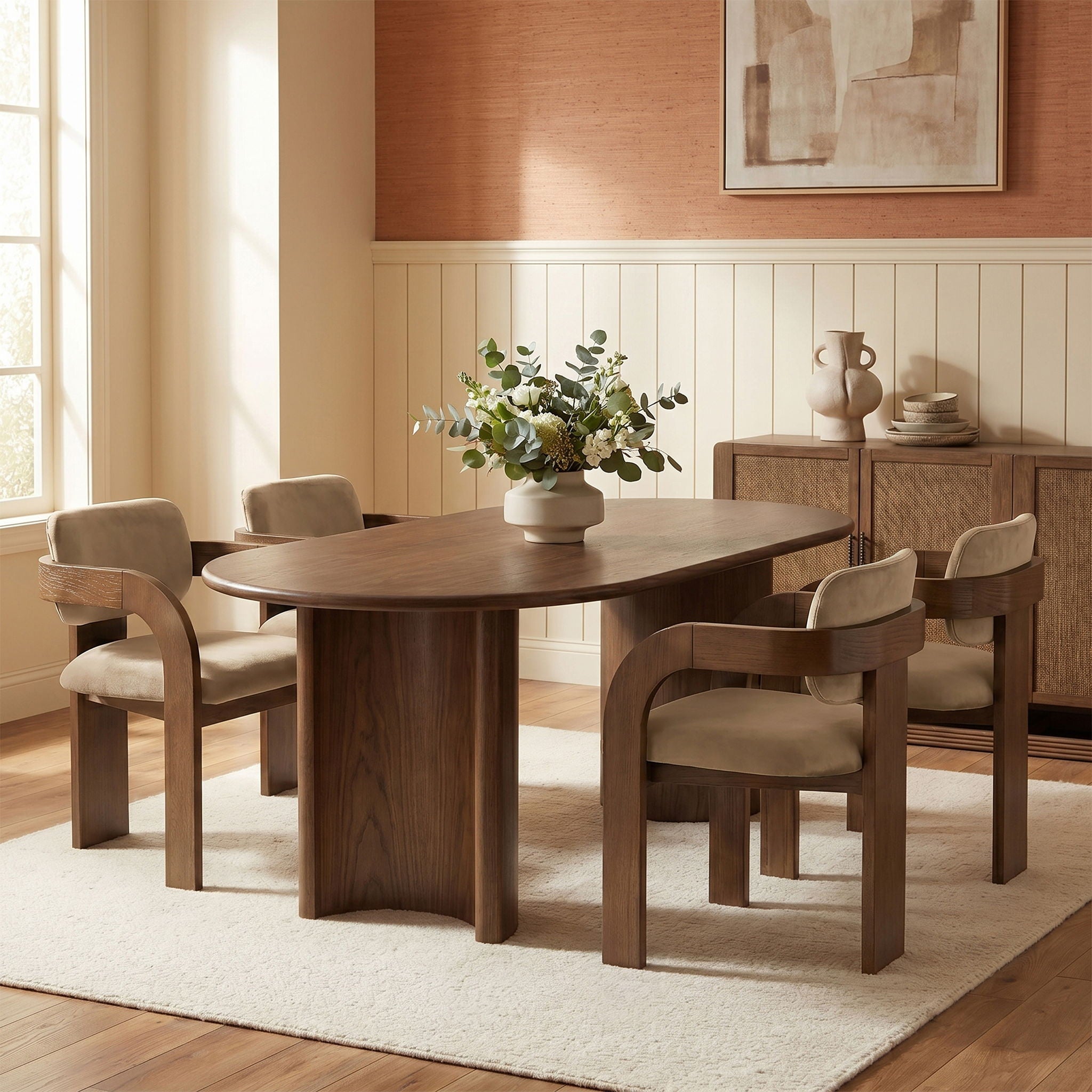 Cedra - Velvet Performance Fabric Upholstered Dining Chair (Set of 2) - Brown Frame