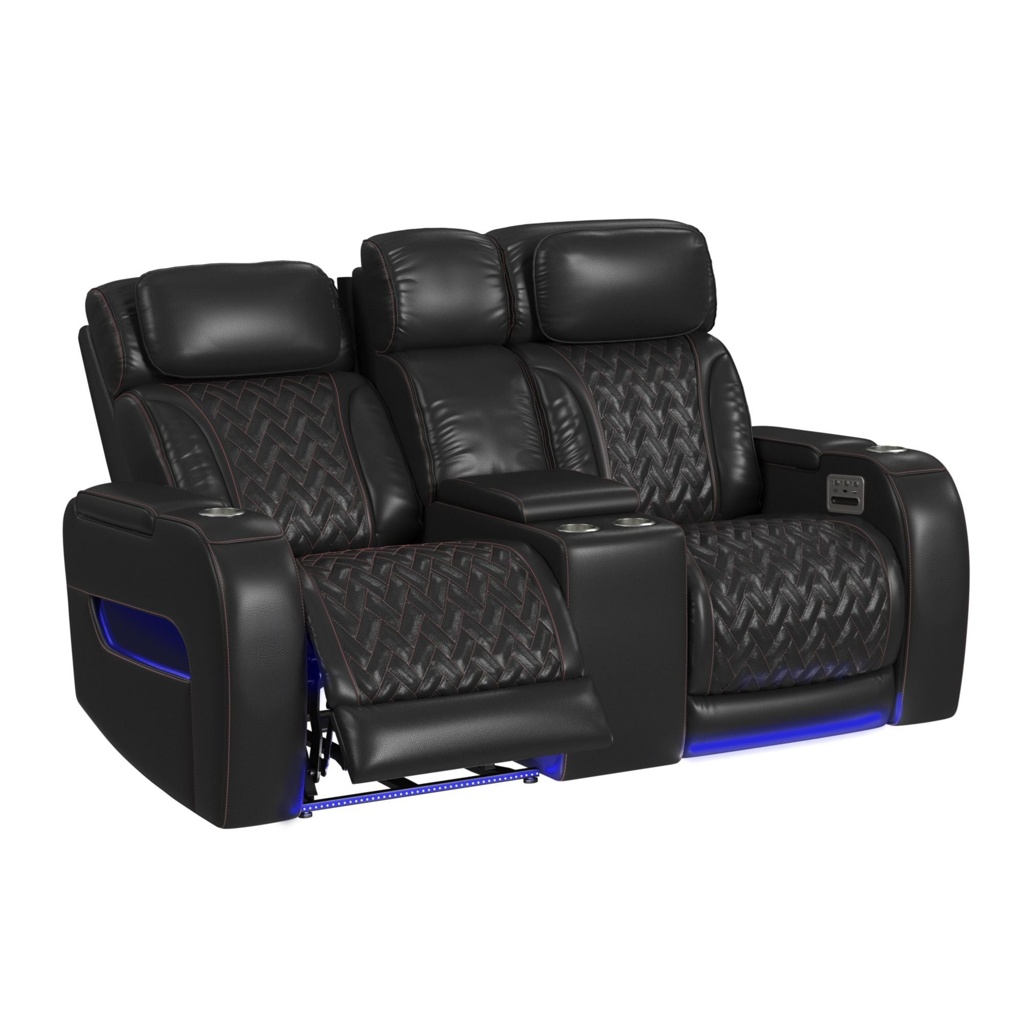 Prime Time - P3 Loveseat With LED, Wireless Charger Pocket, And Console