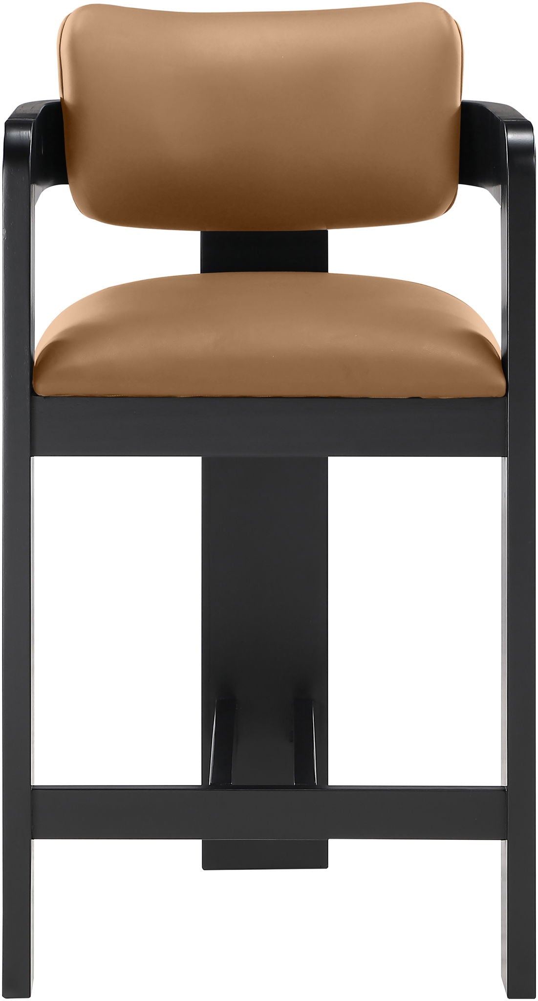 Sacha - Vegan Leather Upholstered Counter Stool With Black Base