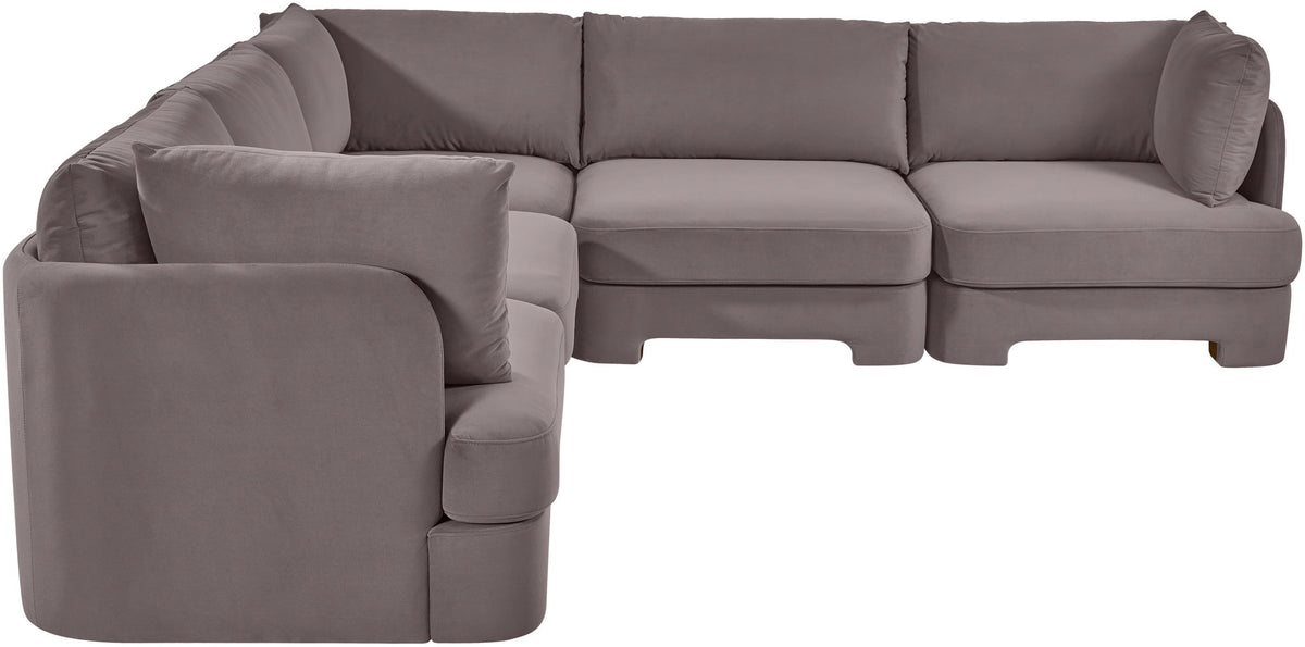 Hammond - Velvet Performance Fabric Upholstered 5 Piece Corner Sectional