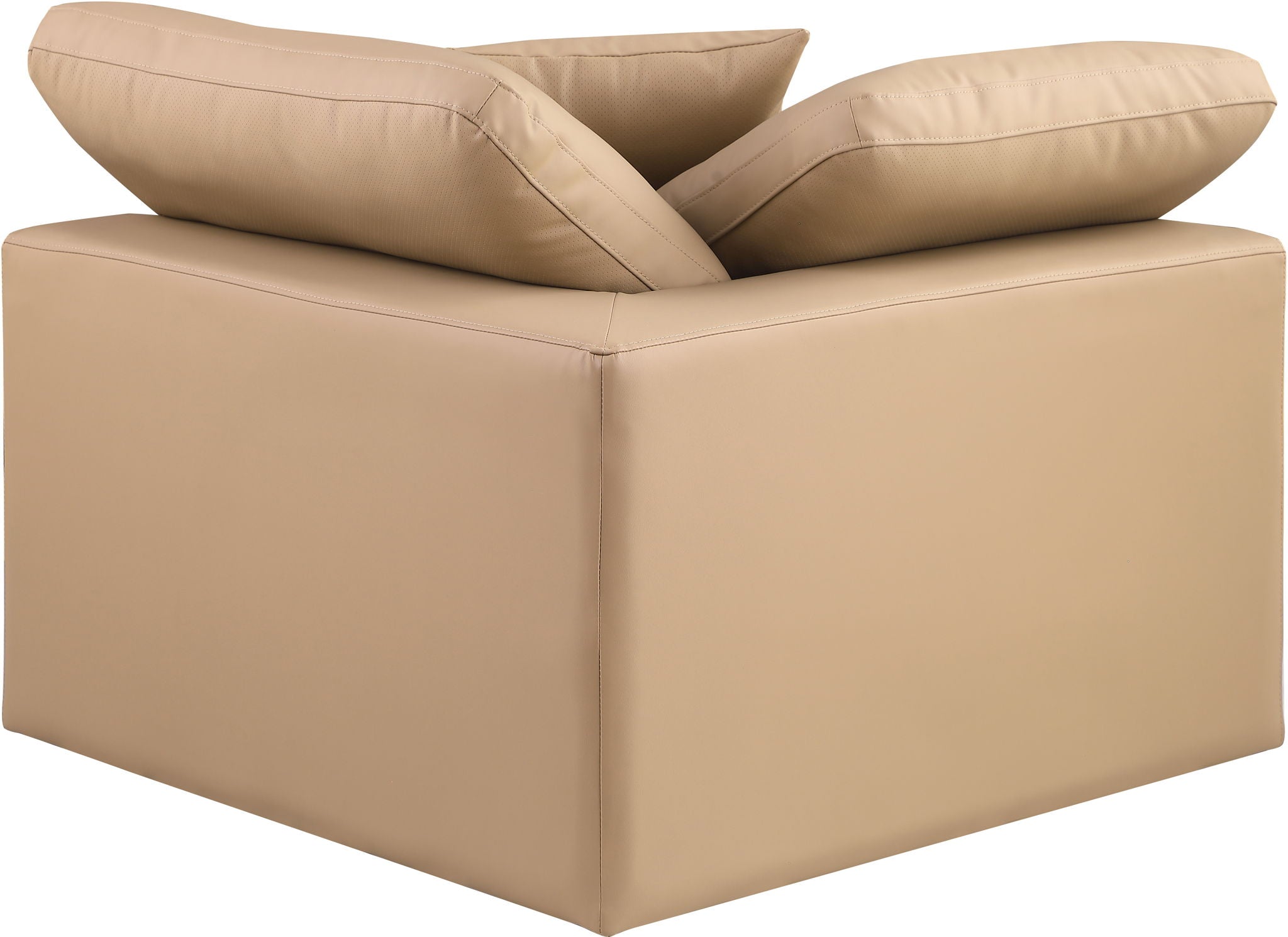Comfy - Faux Leather Corner Chair - Tan