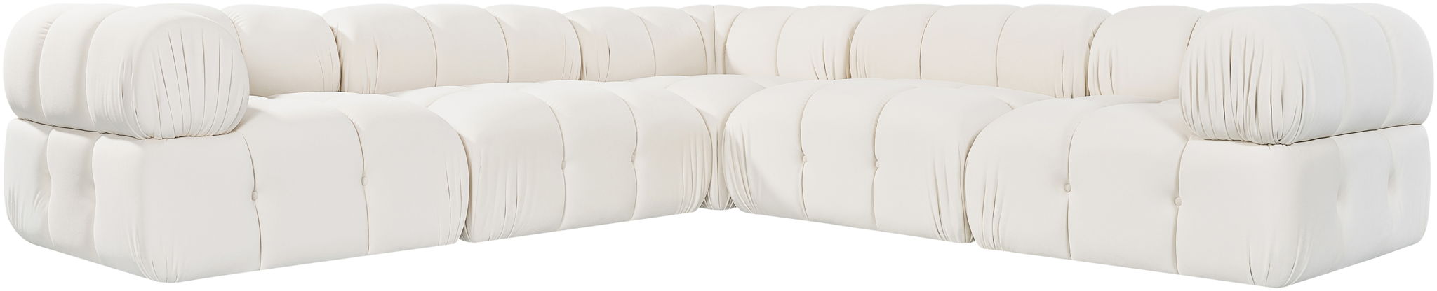 Orin - Velvet 5 Piece Modular Corner Sectional