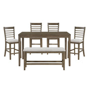 Emilia - 6 Piece Pack Counter Height Set - Brown