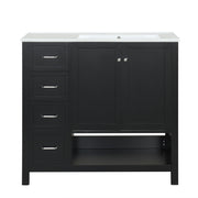 Bathroom Vanity With Sink Top, Bathroom Vanity Cabinet With 2 Doors And 2 Drawers, Open Shelf