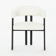 Modern Dining Upholstered Barrel Chair With Curved Back And Armrests