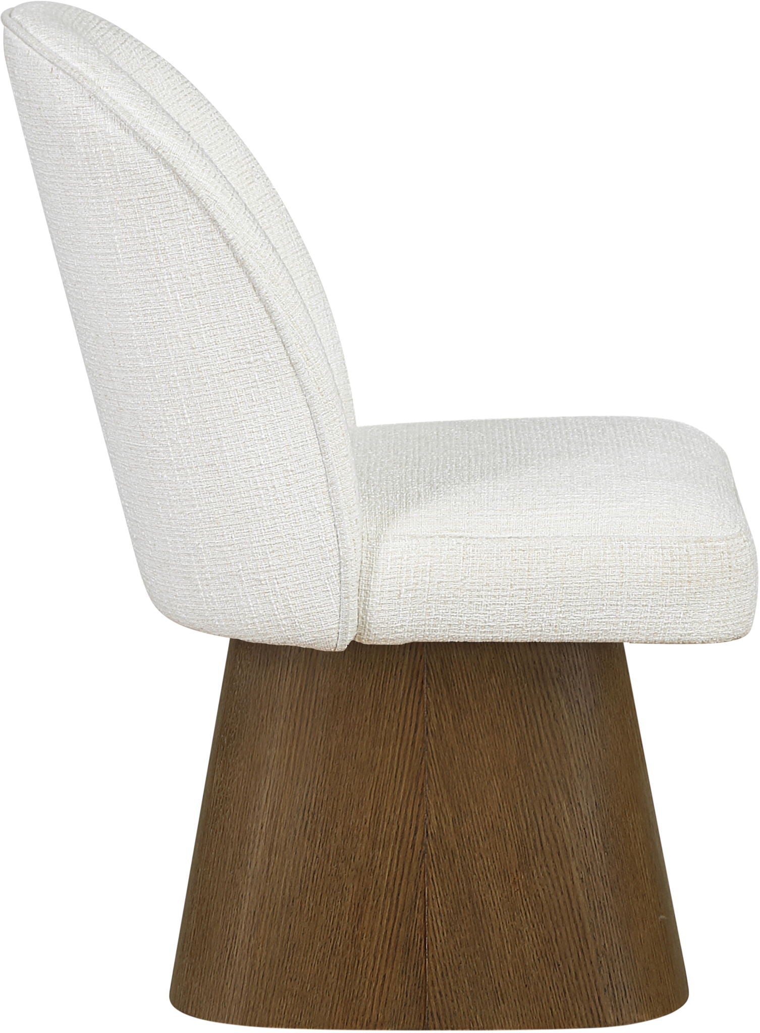 Marlowe - Linen Textured Fabric Upholstered Swivel Dining Side Chair - Stained Brown