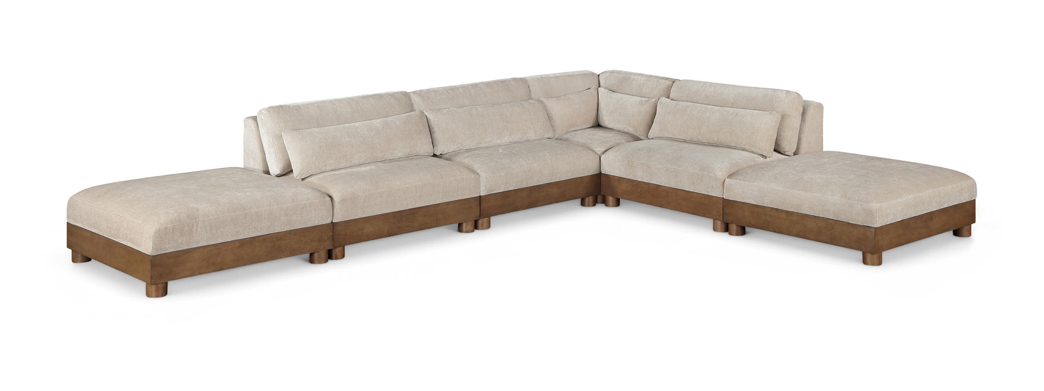 Turin - Chenille Fabric Upholstered Modular Sectional - Taupe