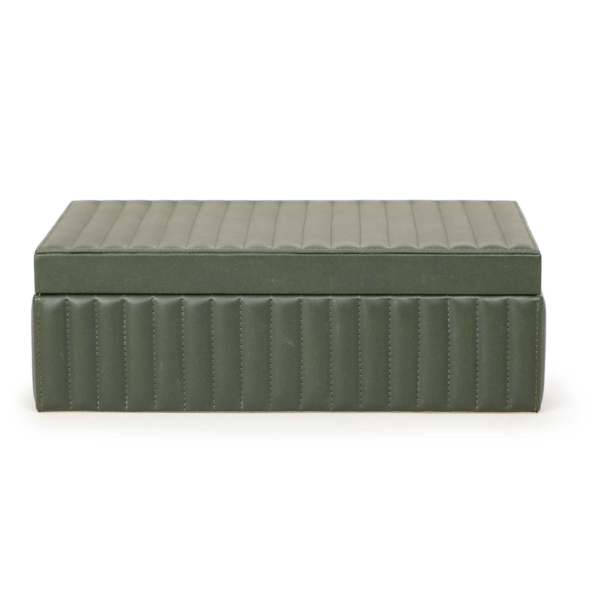 Eton - Ribbed Vegan Leather Hospitality Grade Storage Box - Green