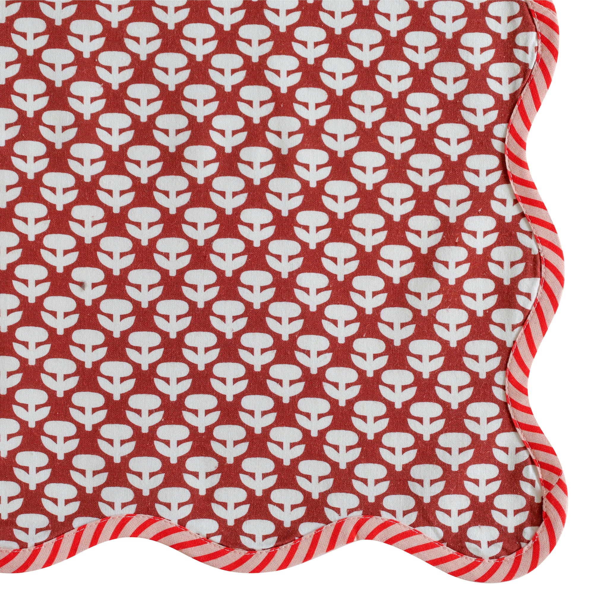 Crissy - Cotton Canvas Printed Napkins (Set of 4) - Rust Vintage Floral