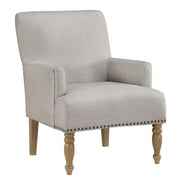 Alice - Upholstered Arm Chair With Nailheads - Beige