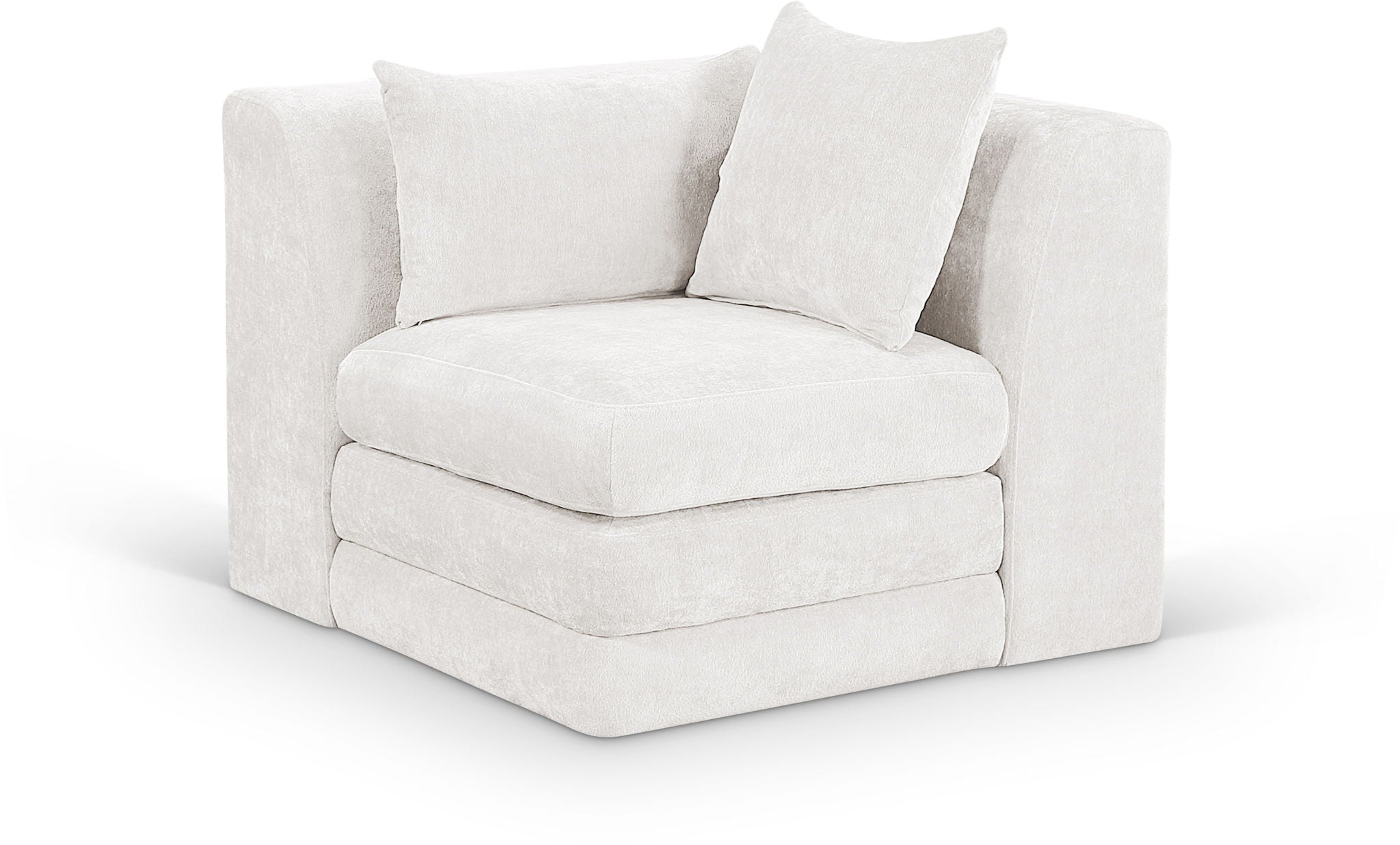 Stellar - Chenille Fabric Upholstered Modular Corner Chair