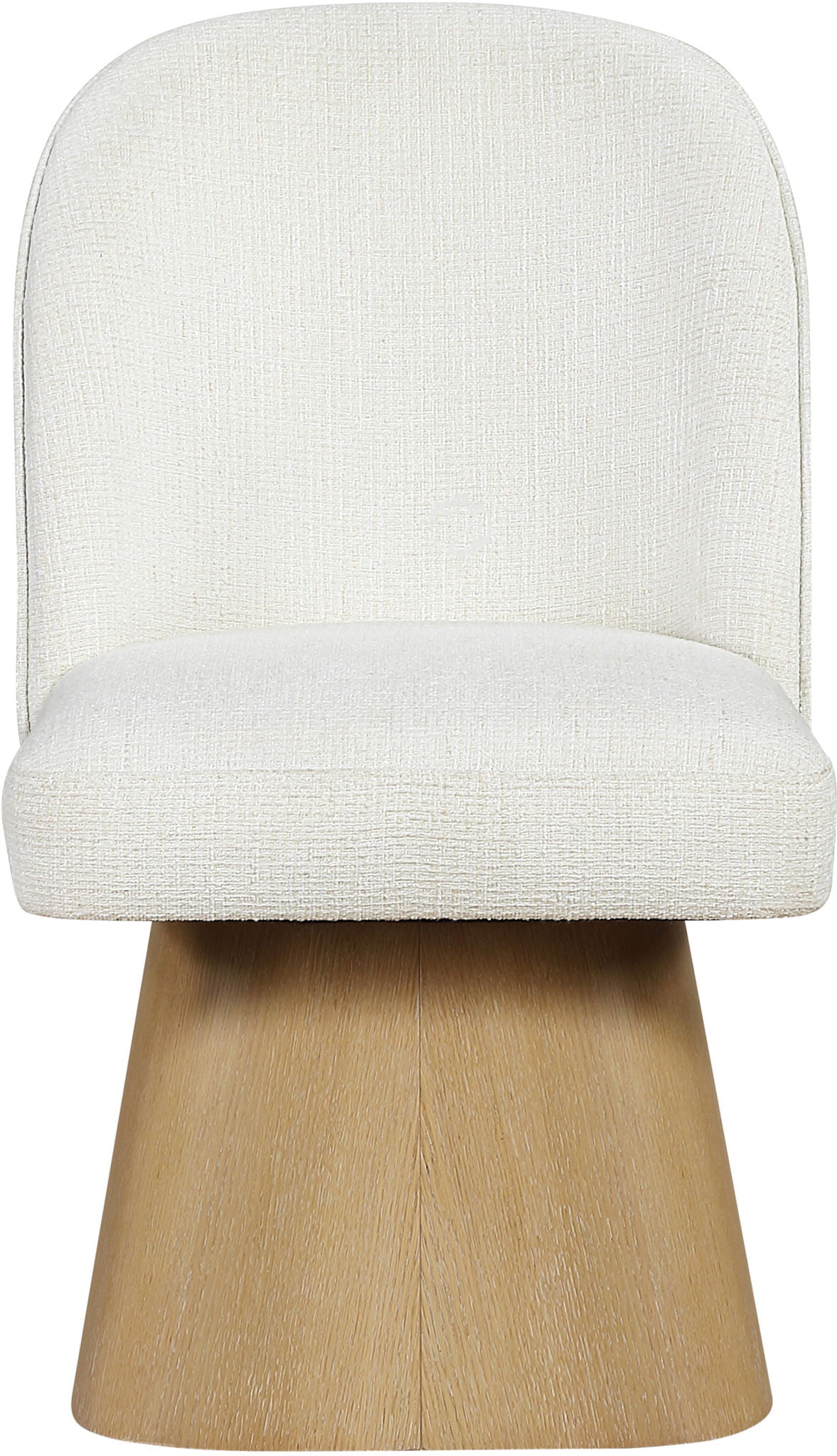 Marlowe - Linen Textured Fabric Upholstered Swivel Dining Side Chair - Stained Natural