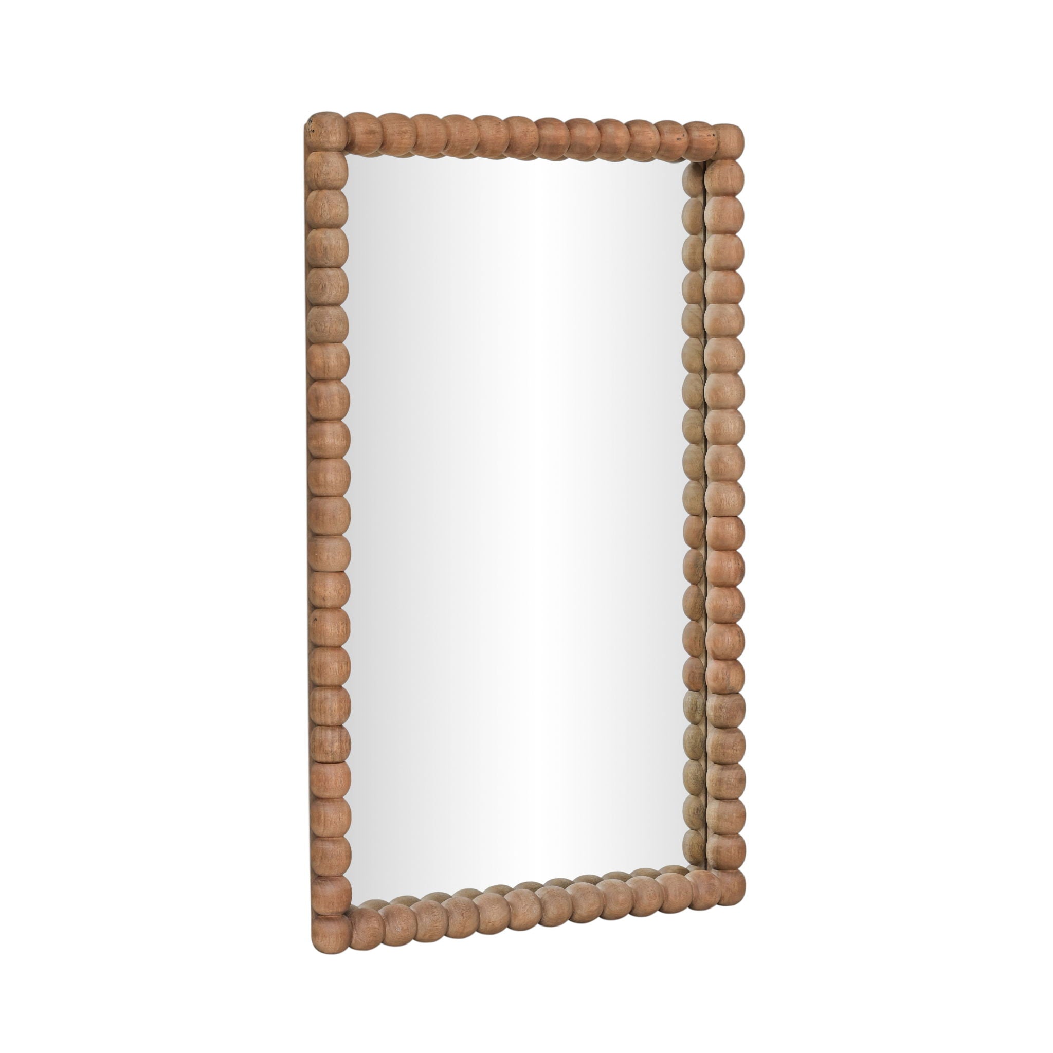 Cheyanne - 29" x 44" Carved Solid Wood Rectangular Wall Mirror - Natural