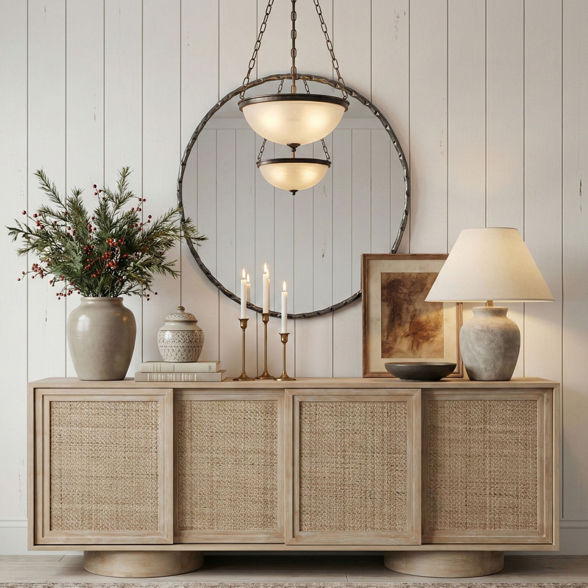 Hammer - Round Iron Mirror