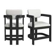 Portland - Arm Counter Stool (Set of 2) - Black / White