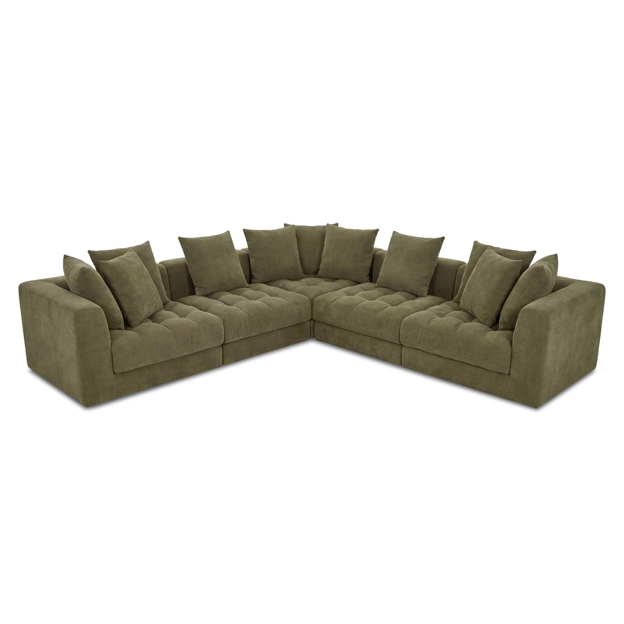 Davie - Classic L Modular Sectional - Olive