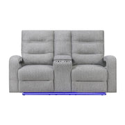 Isolde - Power Reclining Loveseat With LED Lighting - Gray