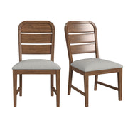 Glinda - Fabric Dining Side Chair (Set of 2) - Brown / Light Gray