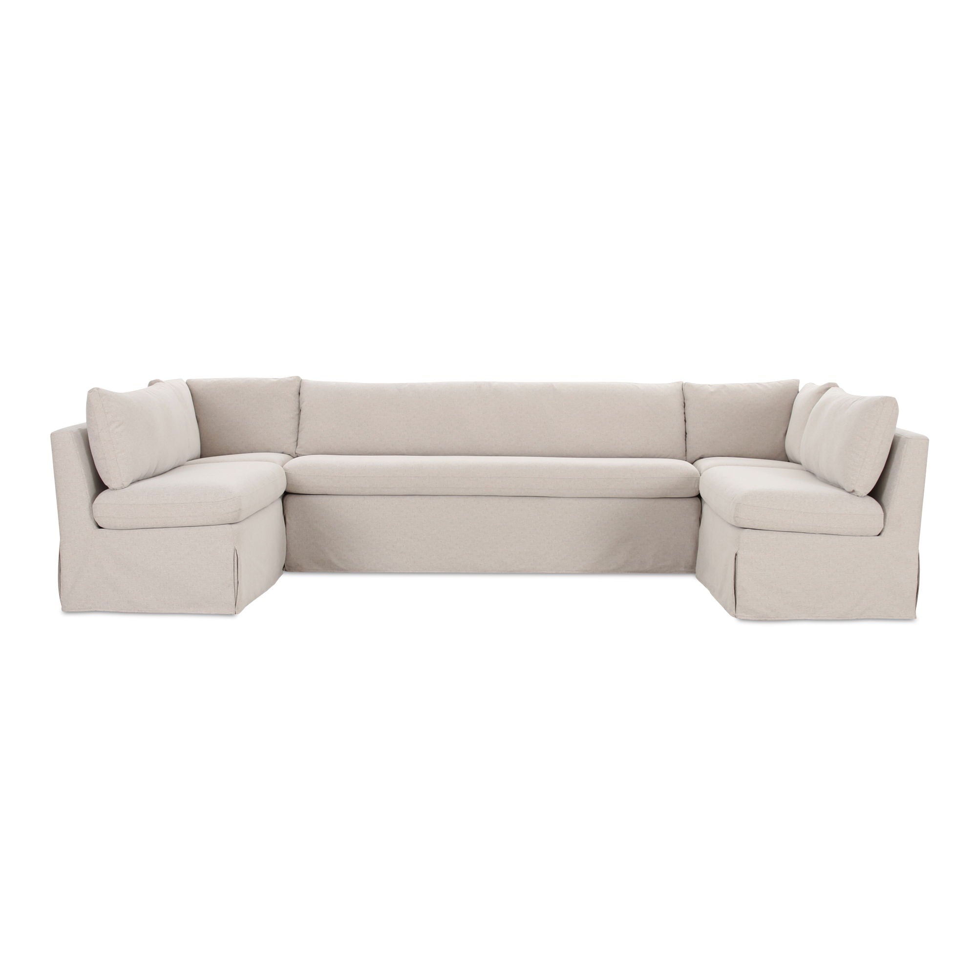 Fable - 5 Piece Slipcover Dining Banquette U-Shape - Beige