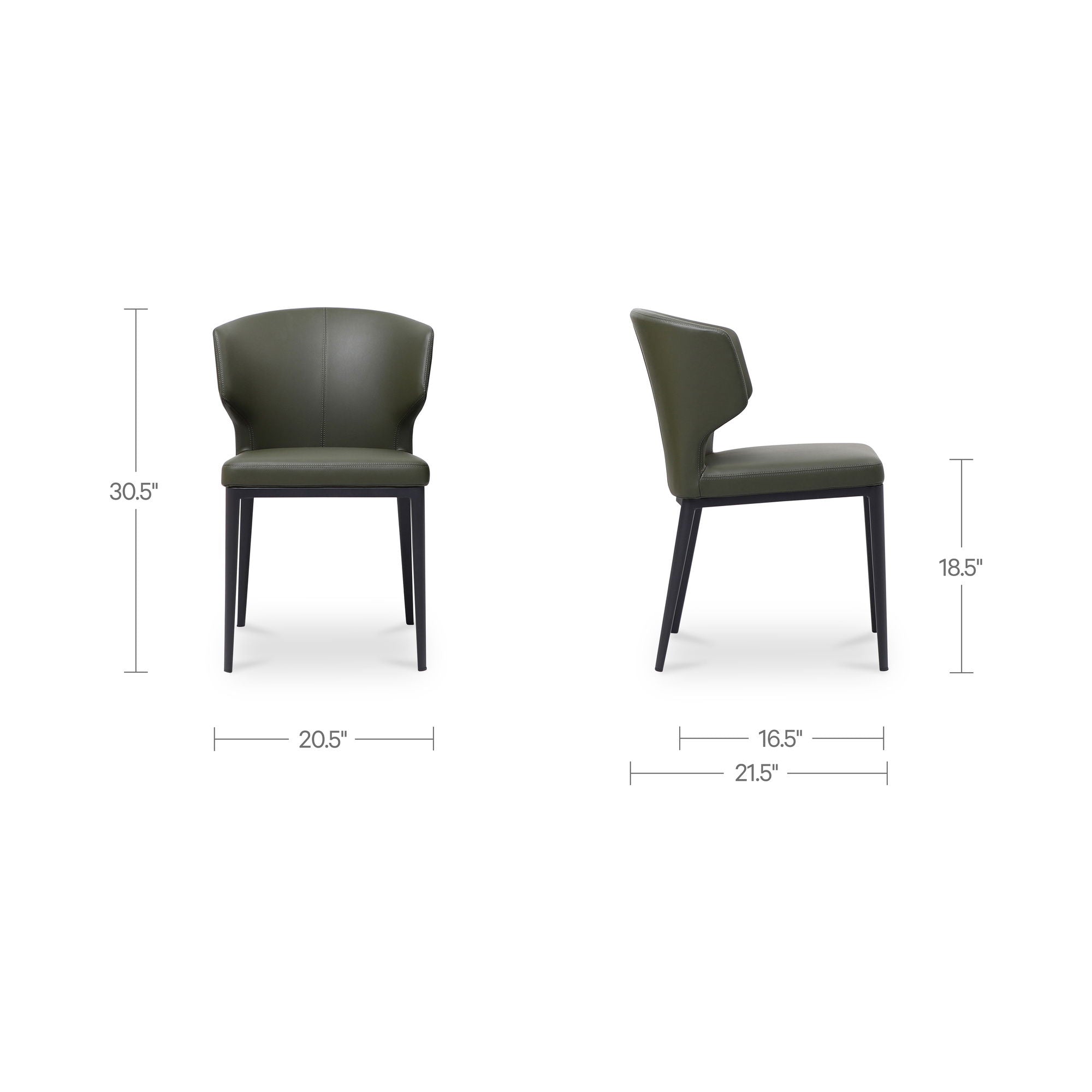 Delaney - Dining Chair (Set of 2) - Dark Green