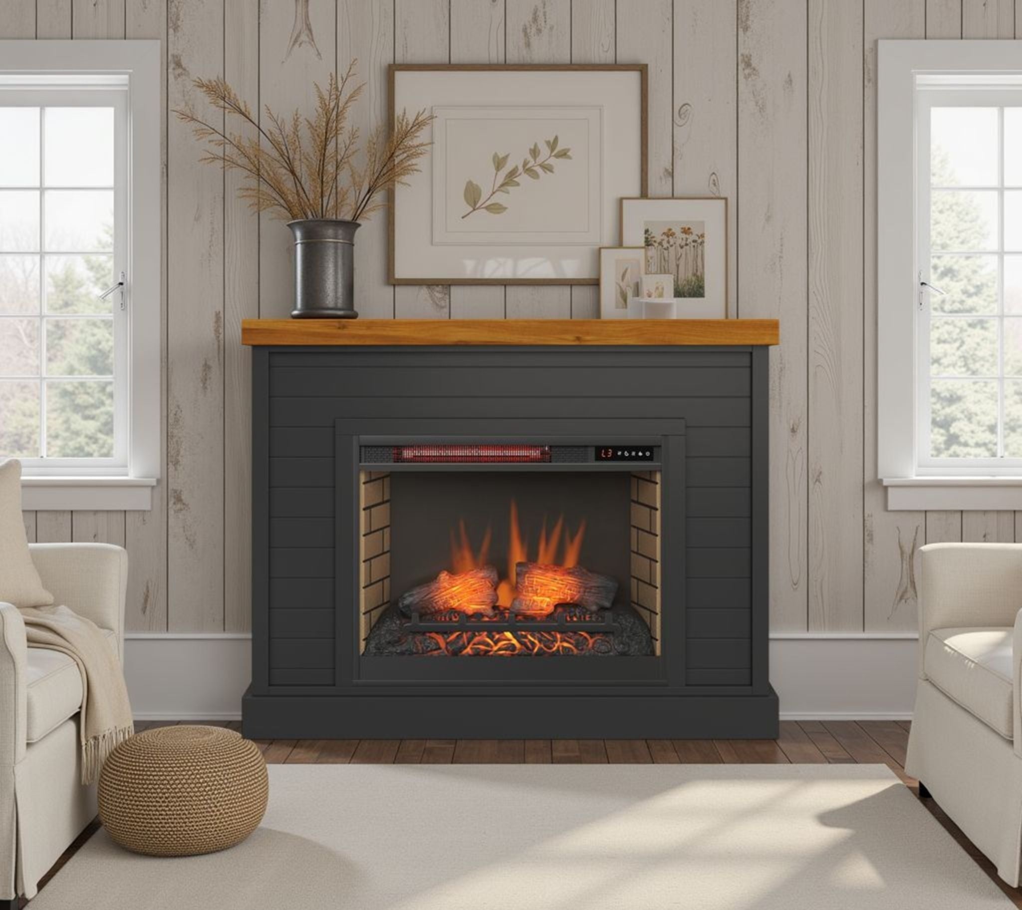 48" Fireplace With Mantel