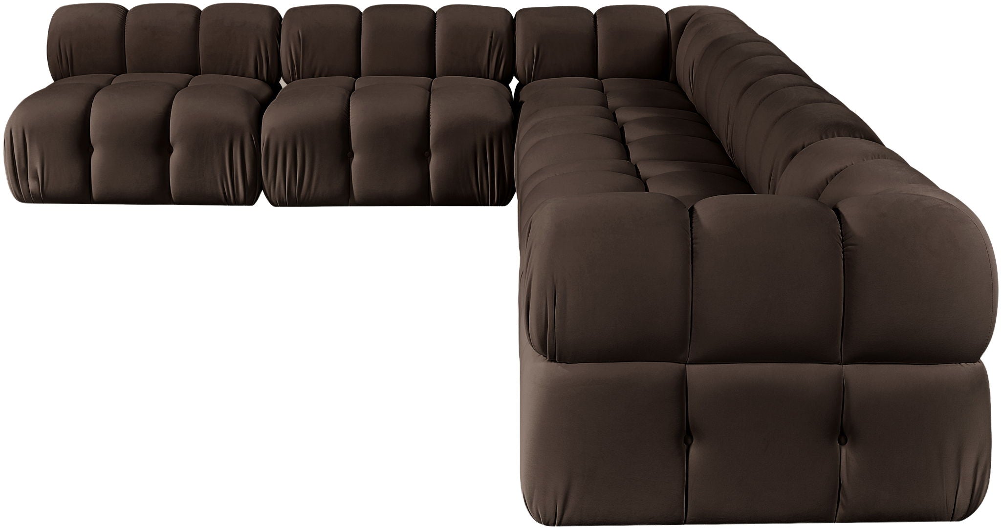 Orin - Velvet 6 Piece Modular L-Shaped Sectional