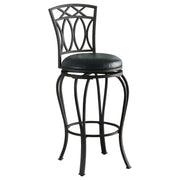 Swivel Bar Stool With Upholstered Seat - Black