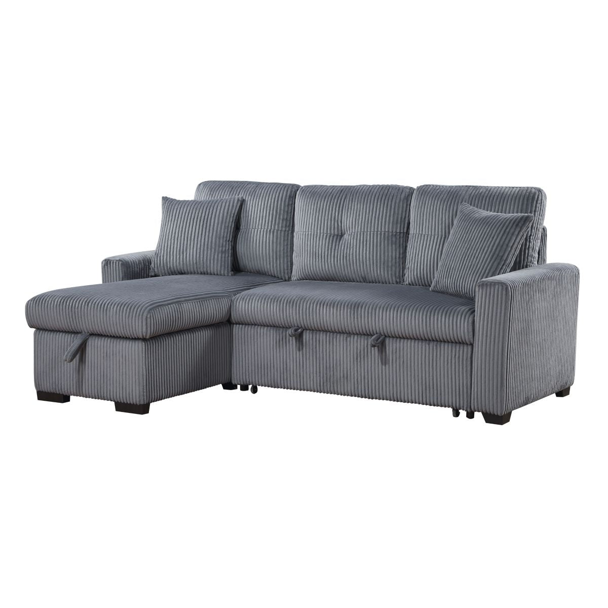 Rhett - 3 Piece Reversible Sectional With Pull-Out Bed And Hidden Storage