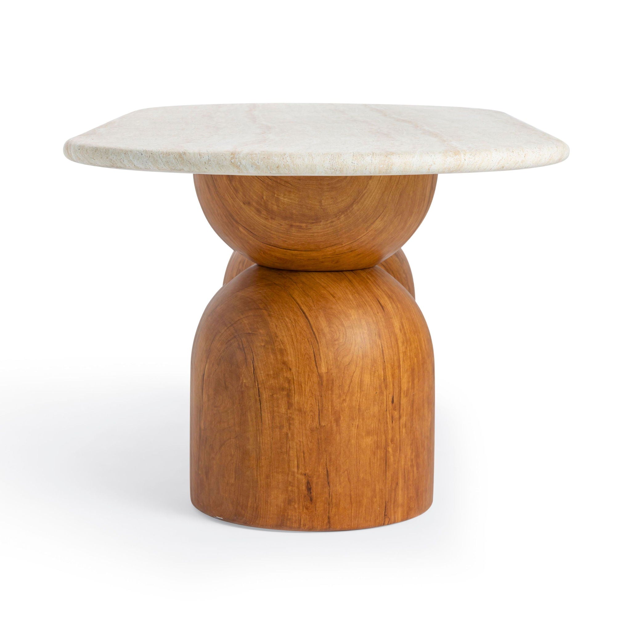 Cynthia - 87" Indoor / Outdoor Long Dining Table - Brown / Travertine