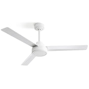 52" Ceiling Fan With Remote Control, 3 Blades, DC Motor, 6 Speed Reversible For Living Room - White