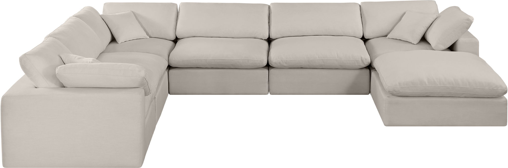Comfy - 7 Piece Linen Modular Sectional With Chaise