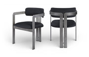 Aurum - Vegan Leather Upholstered Dining Chair With Gray Base (Set of 2)