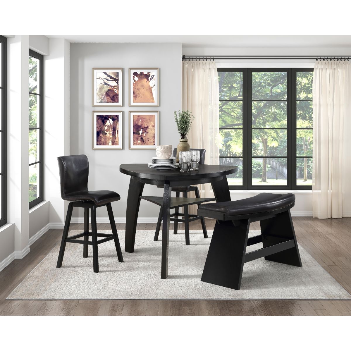 Hillshaw - Swivel Pub Height Chair (Set of 2) - Dark Brown