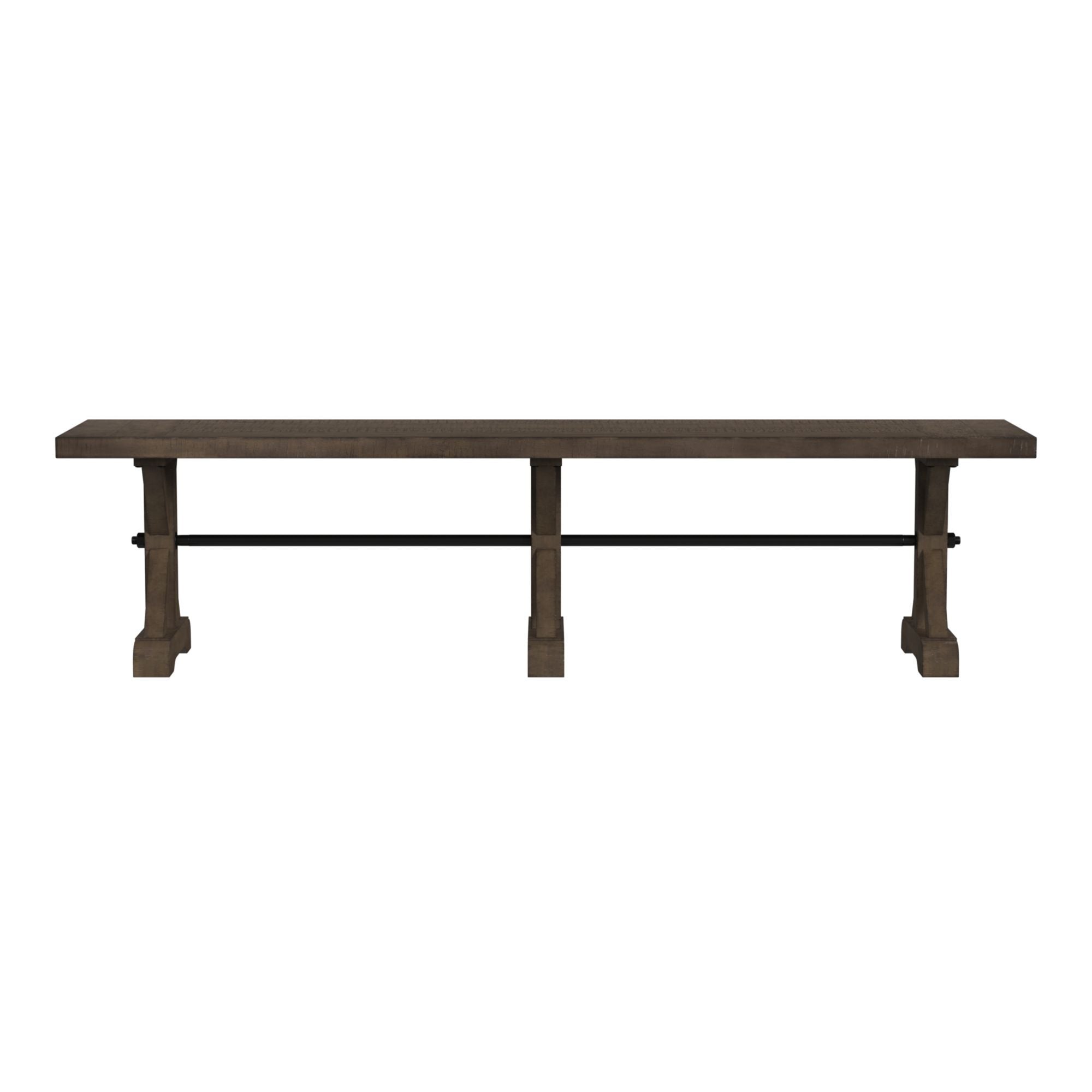 Yellowstone - Dining Bench With Metal Bar Cross - Medium Brown