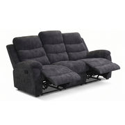 3 Seater Manual Recliner Sofa With 150° Recline, 2 Adjustable Side Seats, Extended Footrest, Oversized Seating For Living Room - Dark Gray