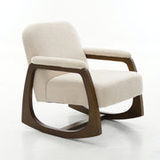 Curved Frame Rocking Accent Chair - Beige / Brown