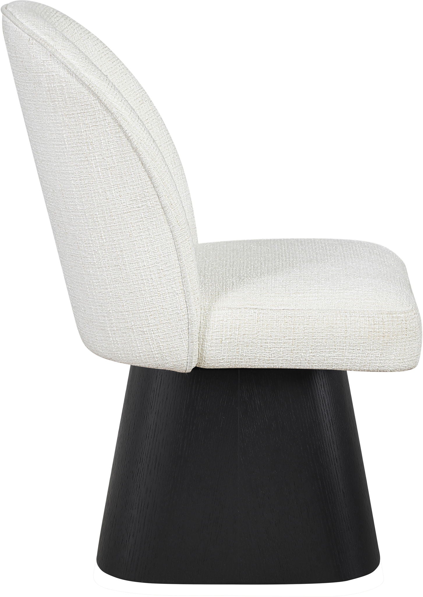 Marlowe - Linen Textured Fabric Upholstered Swivel Dining Side Chair - Stained Black