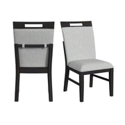 Transcend - Dining Side Chair With Fabric (Set of 2) - Charcoal And Light Gray