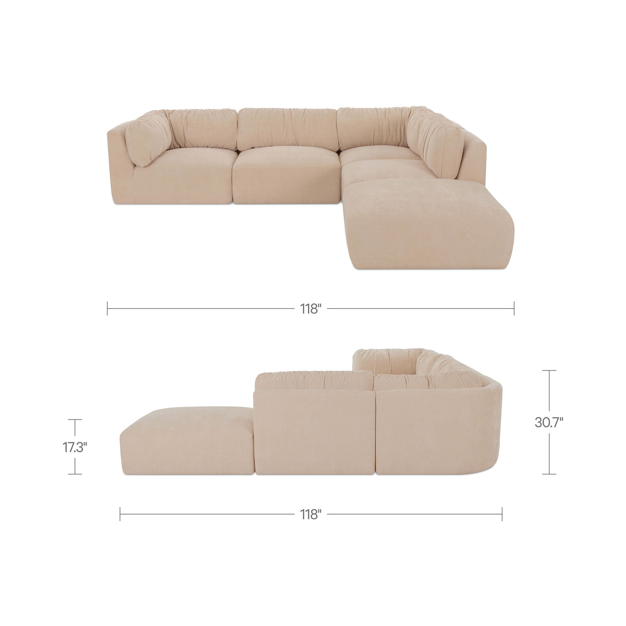 Matina - Dream Modular Sectional - Oatmeal