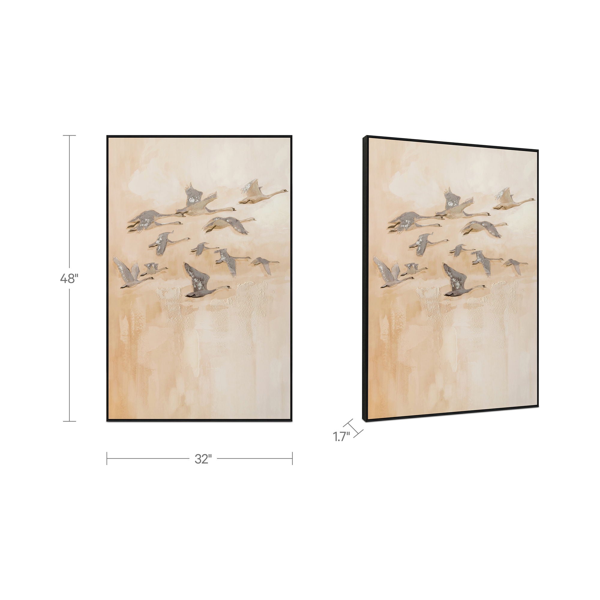 Unison - Framed Painting - Beige