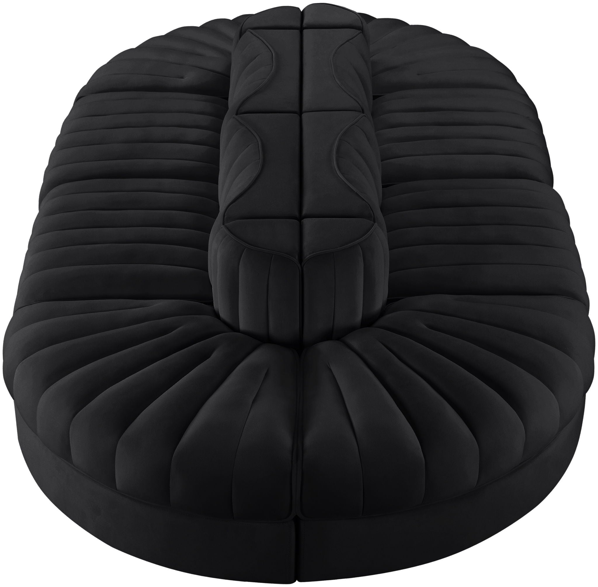 Rummi - Oval Velvet Performance Fabric Upholstered 8 Piece Modular Sectional
