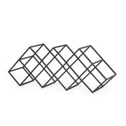 Modern Industrial Tabletop Wine Rack With 7 Bottle Holders - Black