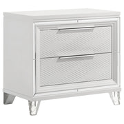 2 Drawer Nightstand With Accents - White