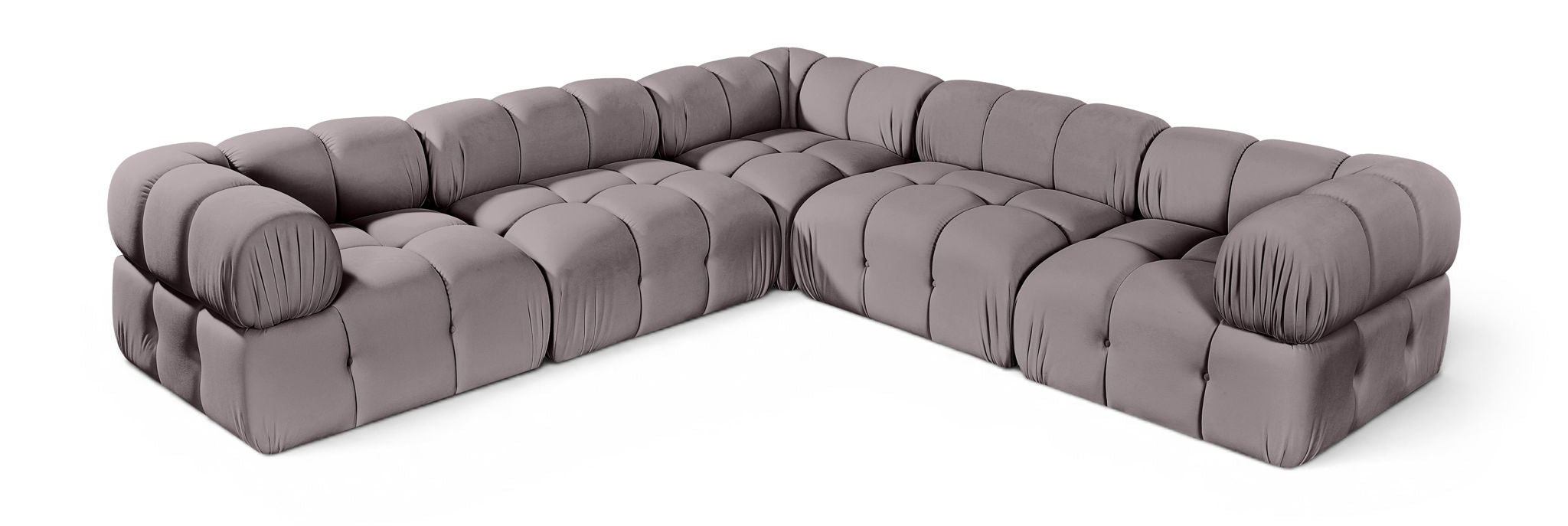 Orin - Velvet 5 Piece Modular Corner Sectional