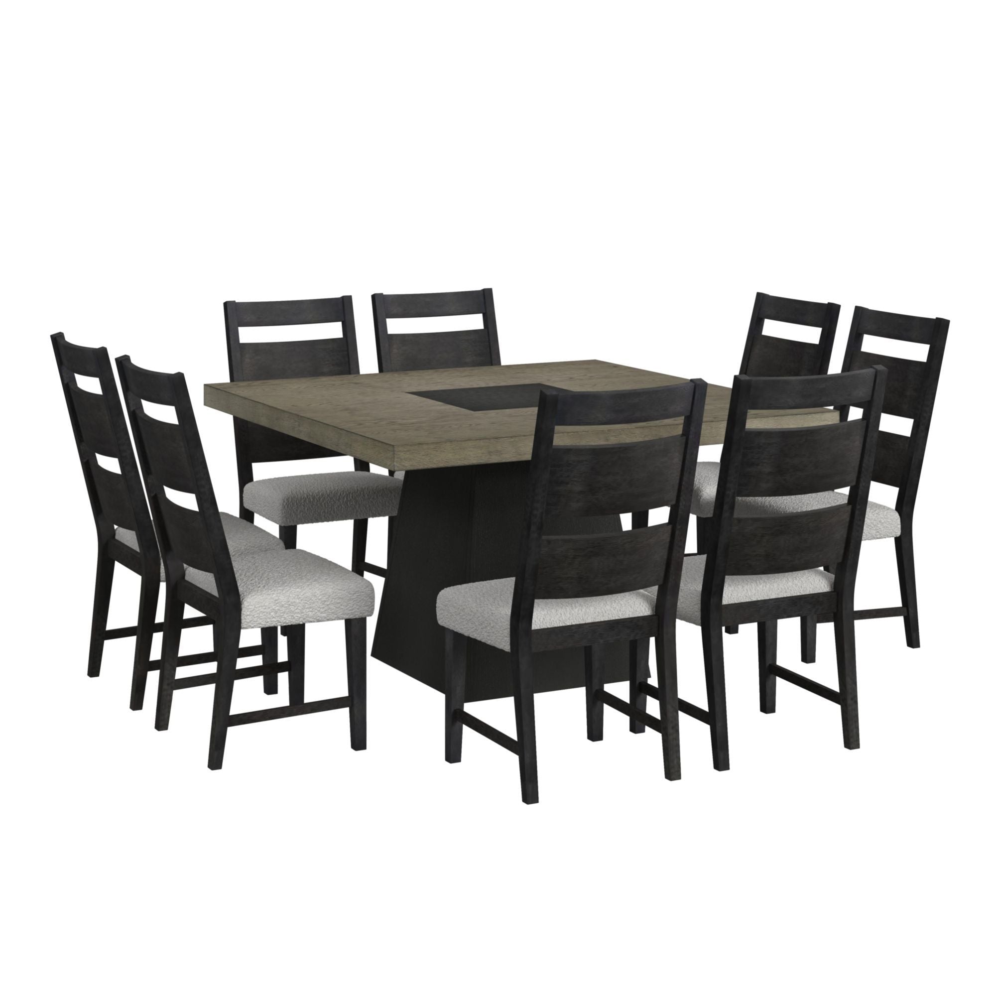 Jemma - Square Dining Table - Gray / Dark Espresso