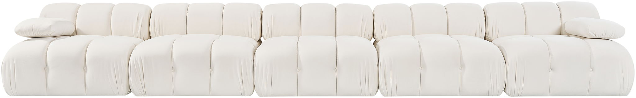 Orin - Velvet 5 Piece Modular Armless Sofa
