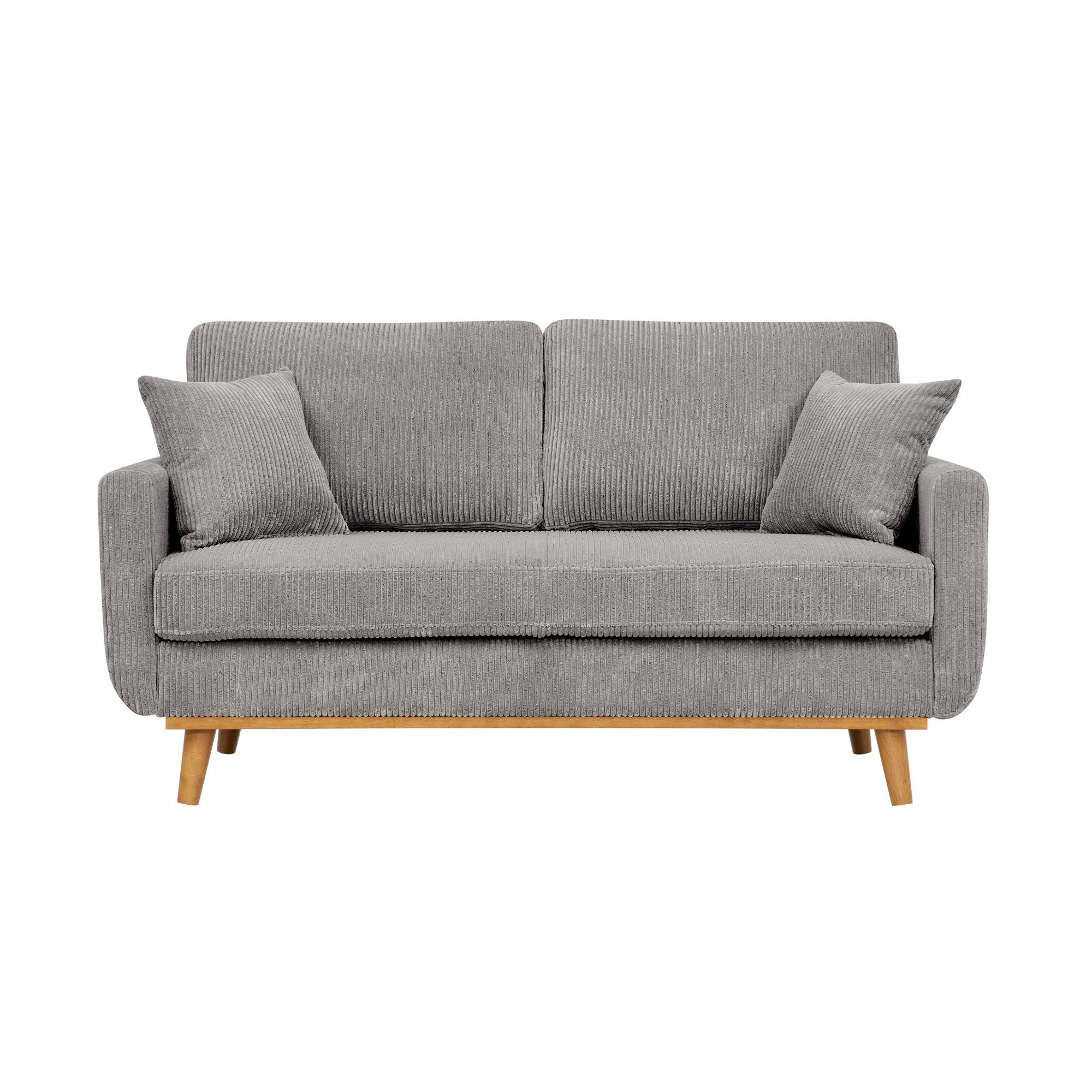 Upholstered Loveseat With Arms And Pillows