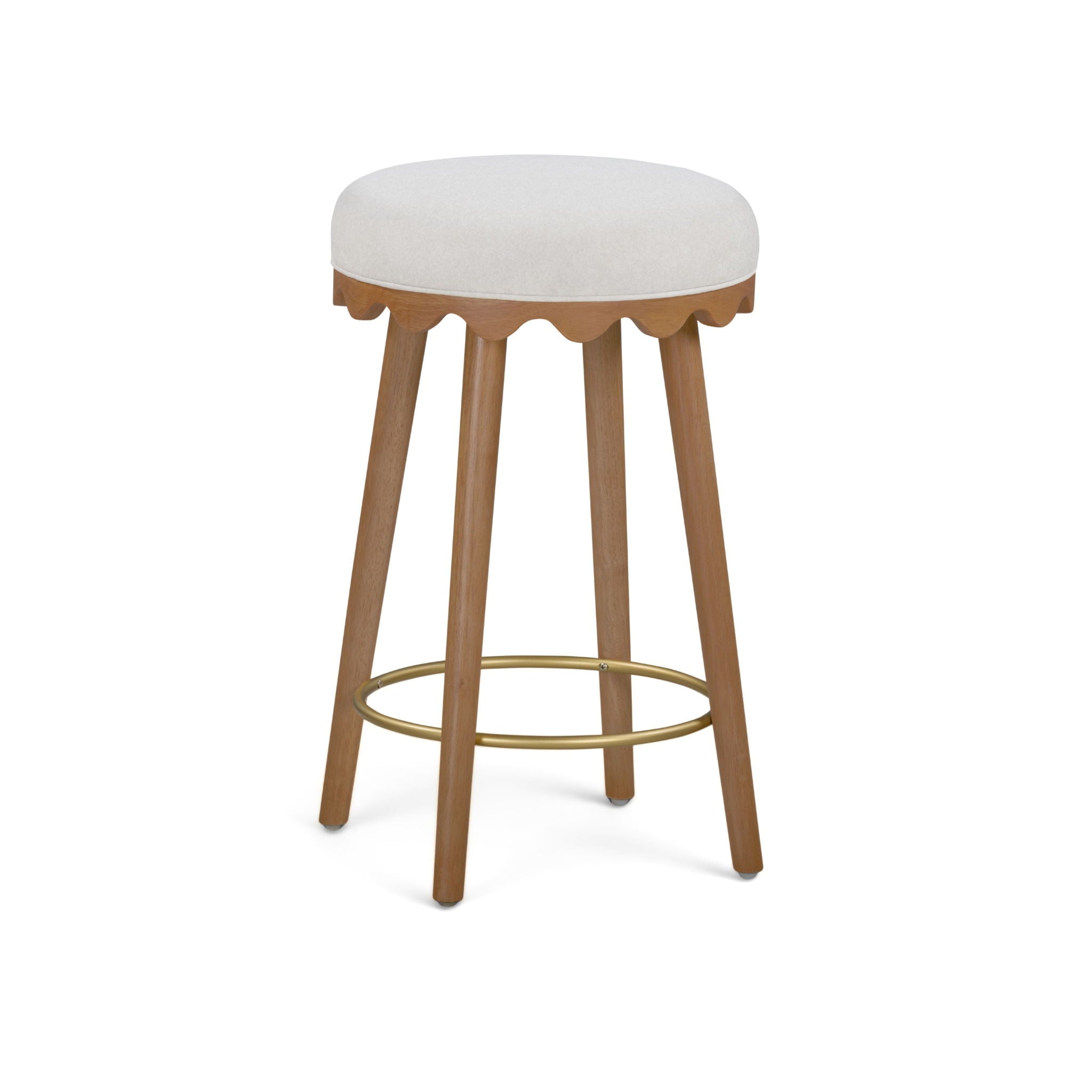 Oodle - Performance Vegan Mohair Light Walnut Stool